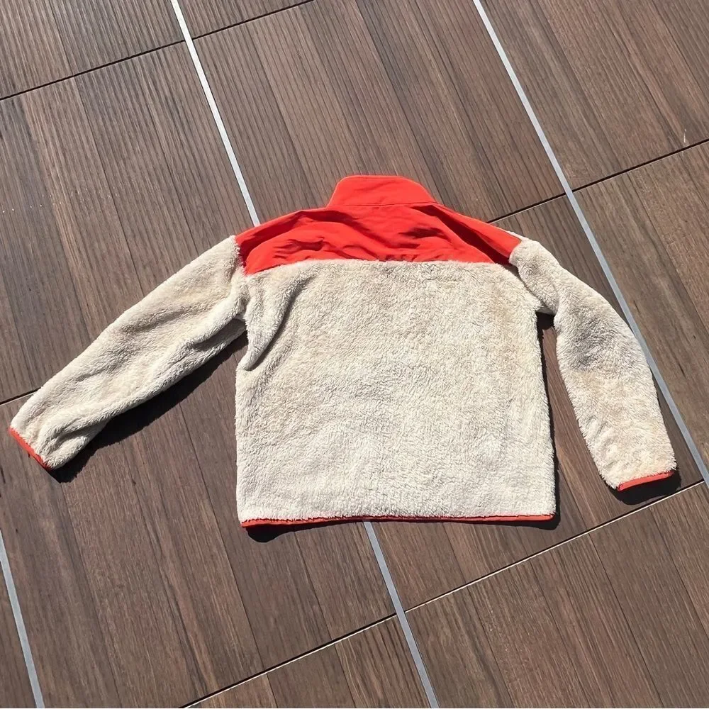 J.Crew Fleece Jacket | Orange and Cream | Size: Small